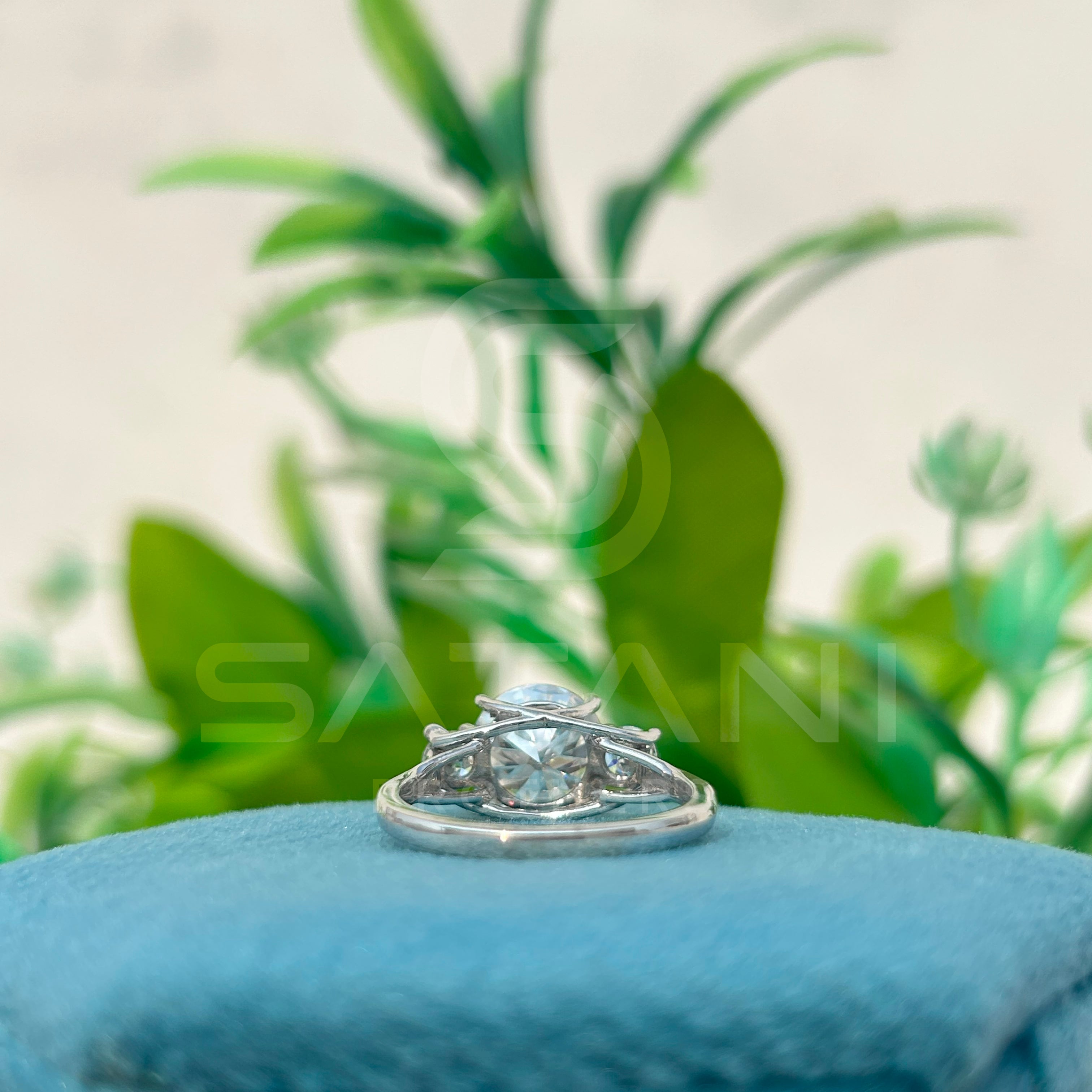 Three Stone Moissanite Engagement Ring | Round Cut Trilogy Ring in White Gold | Sparkling Anniversary or Proposal Ring | Classic Bridal Jewelry