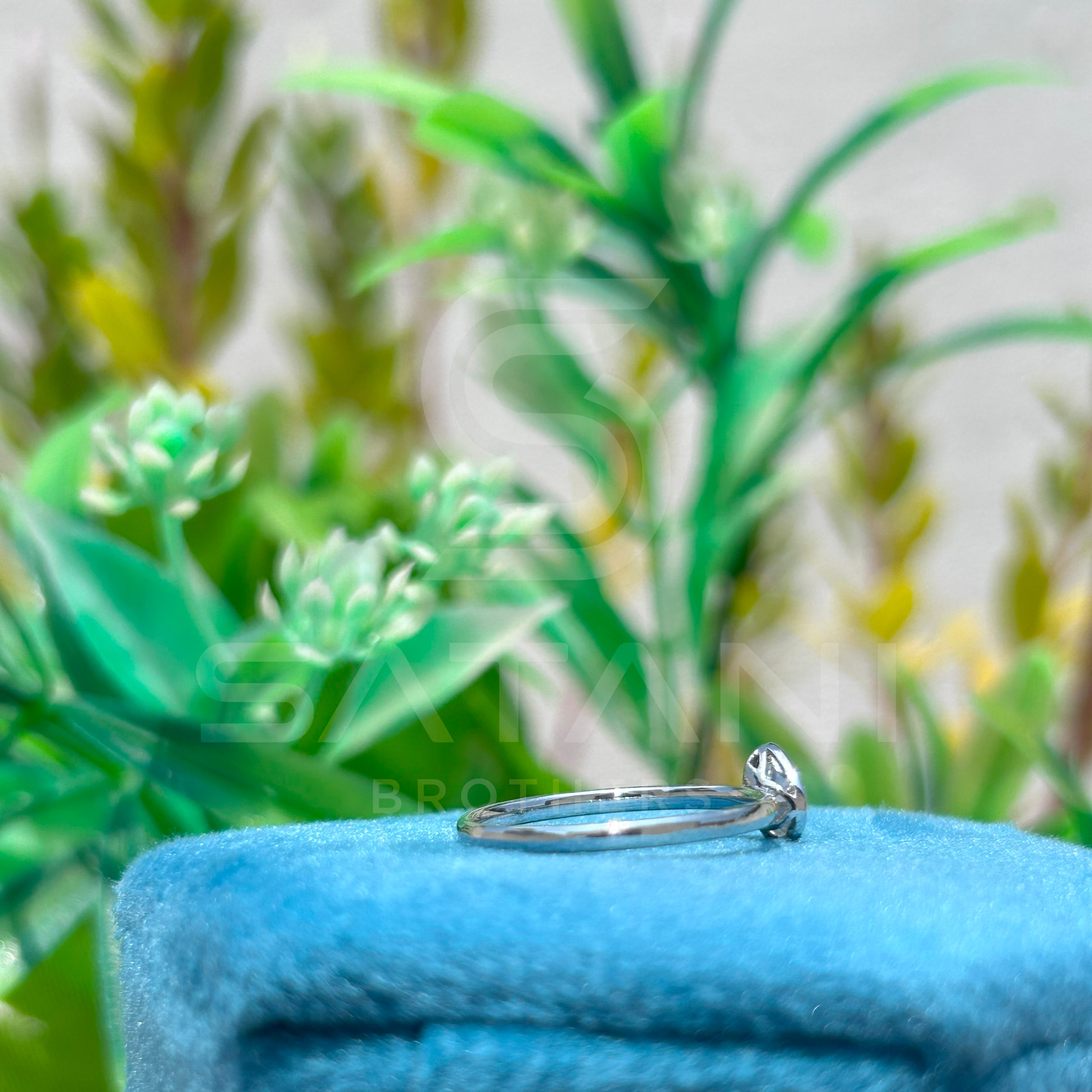 Pear Shaped Diamond Solitaire Ring, 10K White Gold Teardrop Engagement Ring, Dainty Minimalist Bridal Jewelry