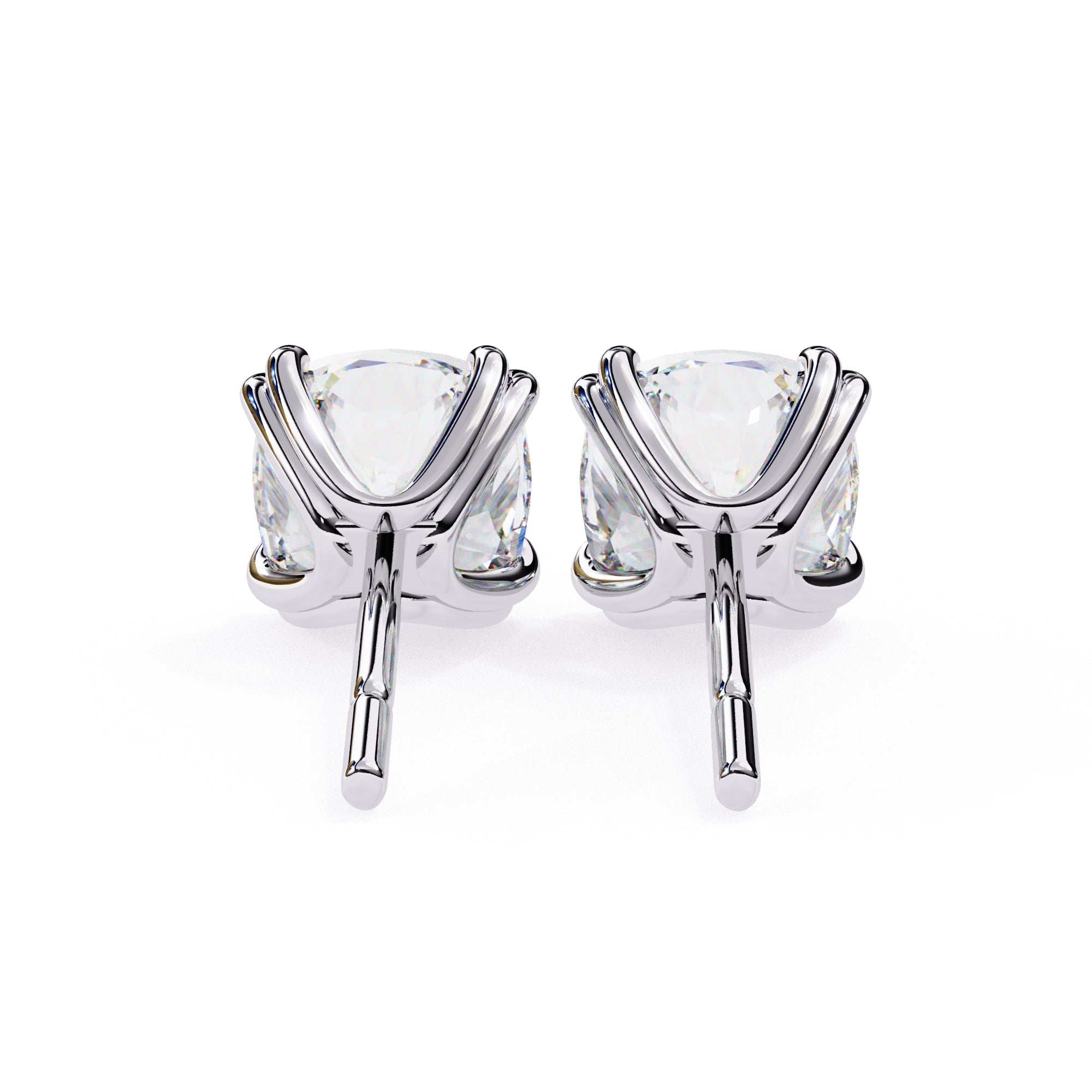 Cushion Cut 6×6mm Moissanite Diamond Stud Earrings, 2.2 CTW, 925 Sterling Silver, Luxury Women’s Jewelry