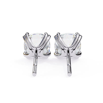 Cushion Cut 6×6mm Moissanite Diamond Stud Earrings, 2.2 CTW, 925 Sterling Silver, Luxury Women’s Jewelry