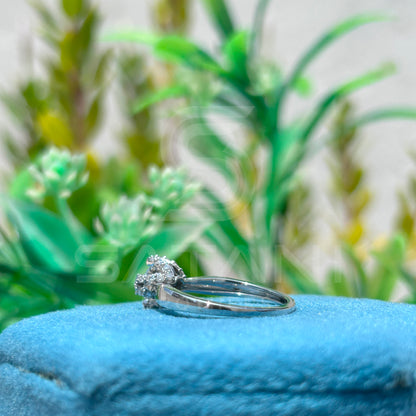 Floral Moissanite Engagement Ring | Round Cut Center with Petal-Inspired Halo | 925 Silver or 10K/14K/18K Gold | Dainty Flower Ring for Her