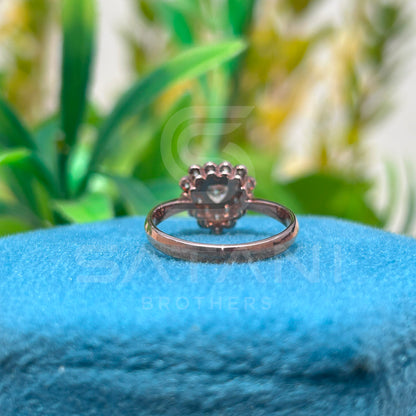 Double Halo Heart Diamond Ring – Unique Engagement Ring, Promise Ring, Gift for Her