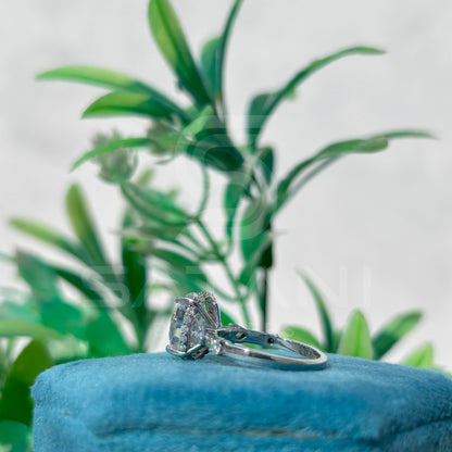 Oval Cut Diamond Engagement Ring with Side Stones in White Gold