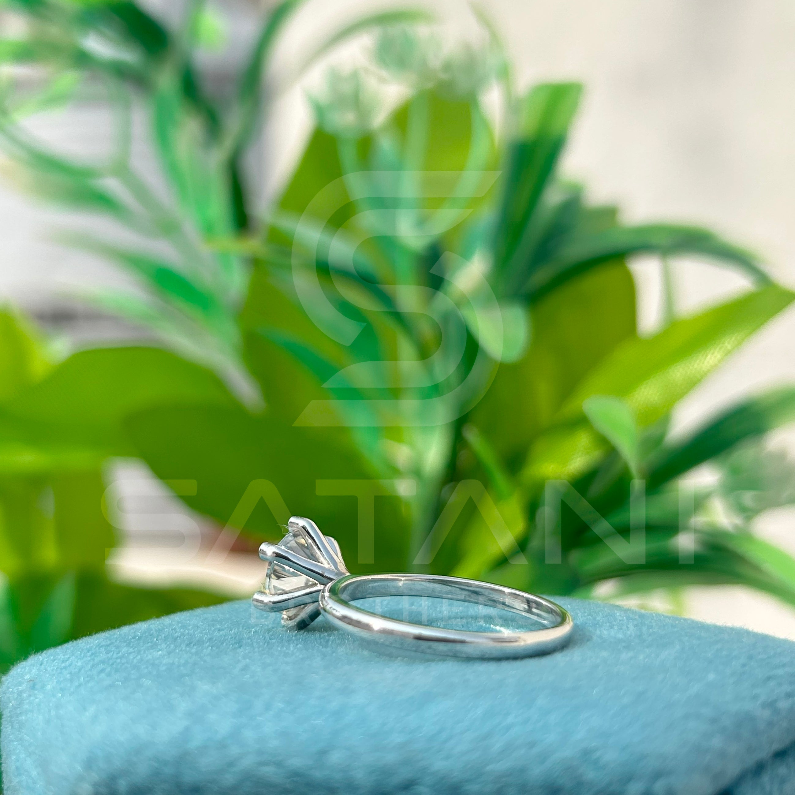 Elegant Solitaire Moissanite Proposal Ring – Handmade in Sterling Silver