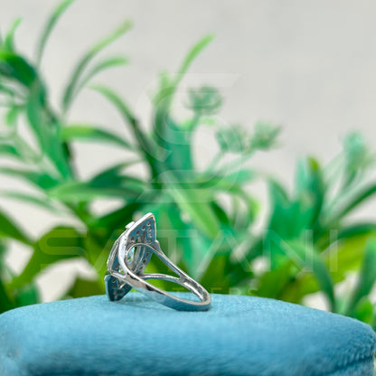 Marquise Cut Diamond Halo Ring in 925 Sterling Silver – Vintage Inspired Split Shank Engagement Ring, Elegant Solitaire with Halo Setting
