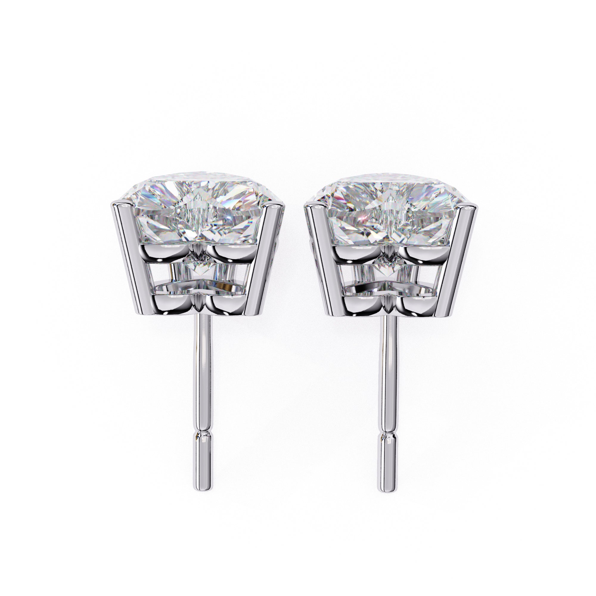 Heart-shaped moissanite earrings in 925 sterling silver, sparkling and elegant gift for women.
