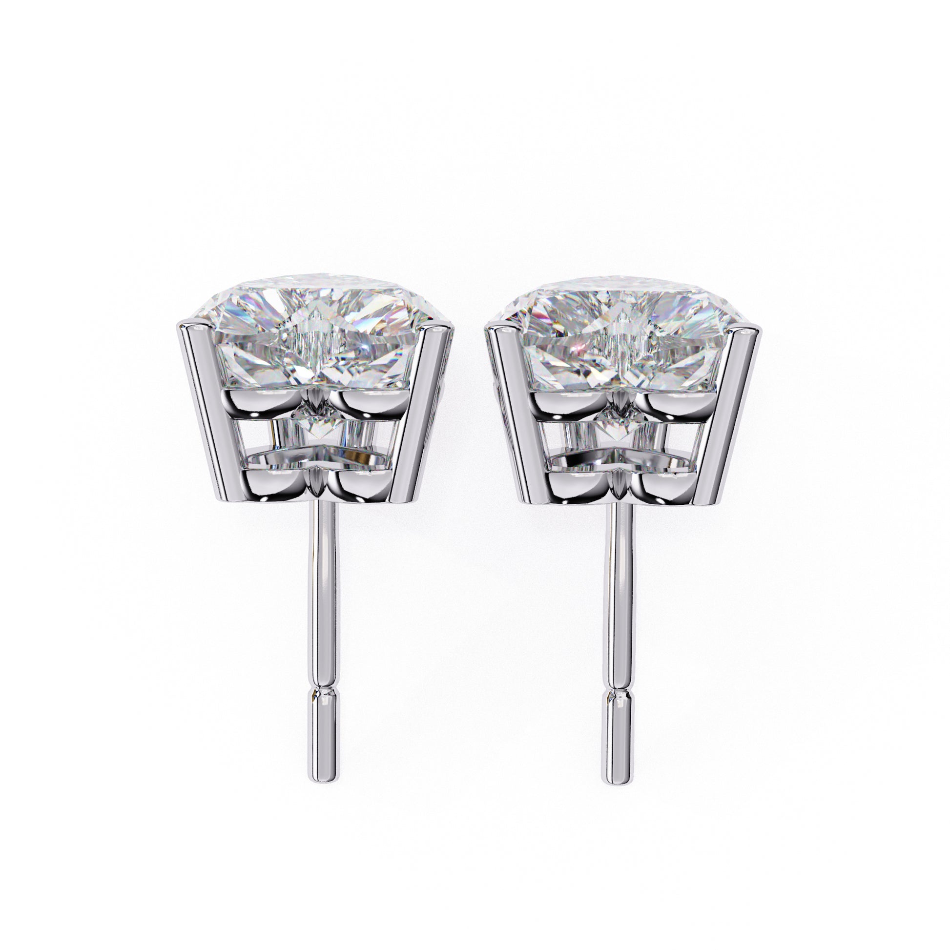 Heart-shaped moissanite earrings in 925 sterling silver, sparkling and elegant gift for women.