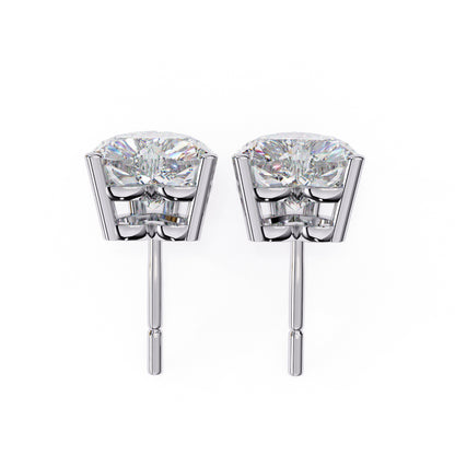 Heart-shaped moissanite earrings in 925 sterling silver, sparkling and elegant gift for women.