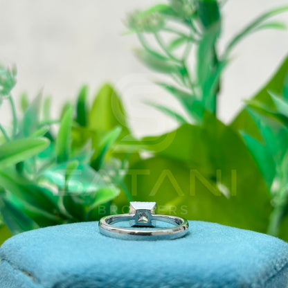 Princess Cut Diamond Halo Ring, 10K White Gold Engagement Ring, Square Solitaire Bridal Jewelry