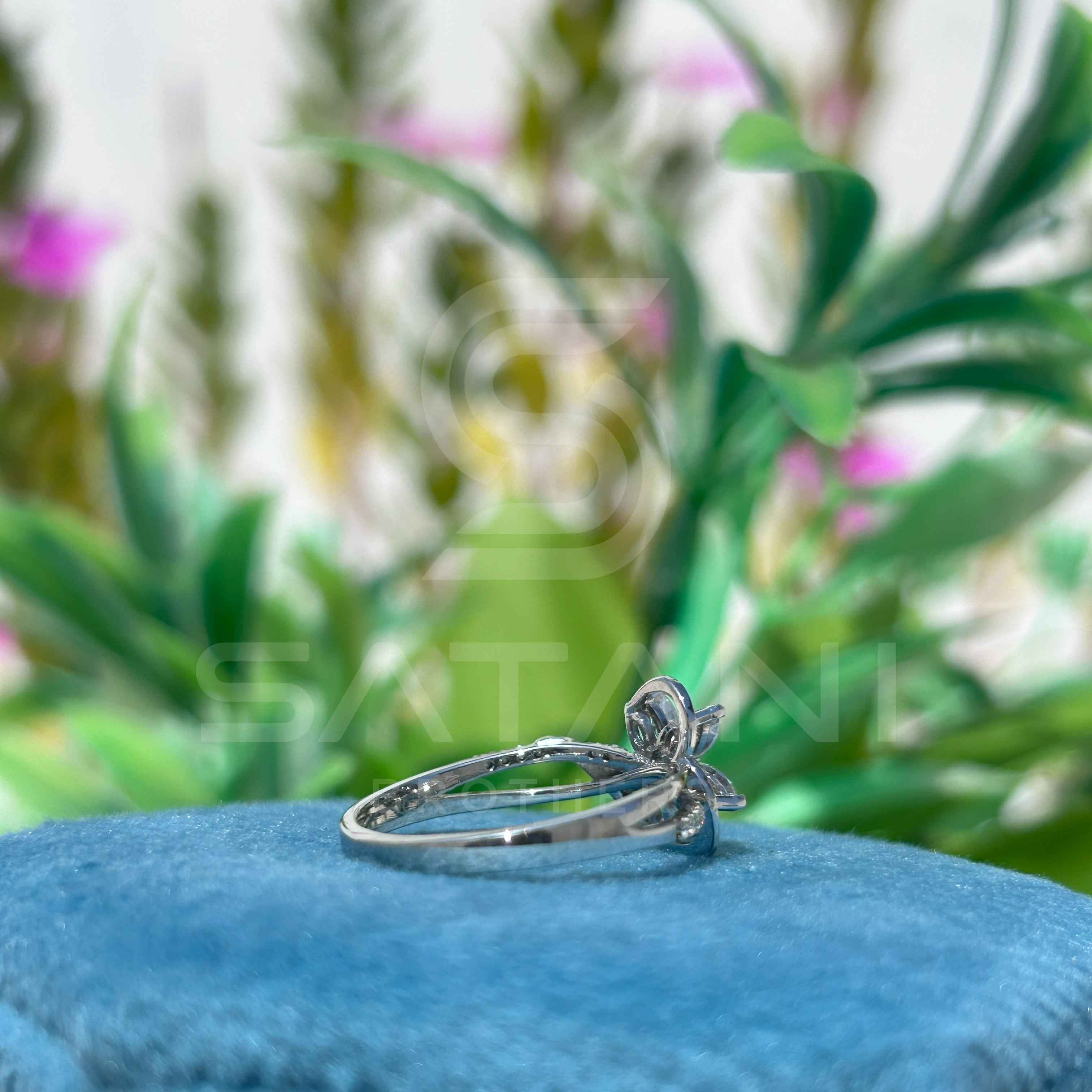 "Floral Design Moissanite Ring in Sterling Silver" 🌸
