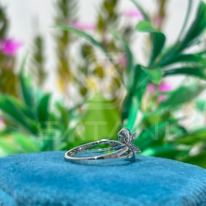 "Floral Design Moissanite Ring in Sterling Silver" 🌸