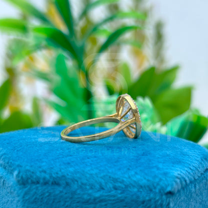 Halo Oval Moissanite Engagement Ring | Vintage Inspired Oval Ring in 10k/14k/18k Gold