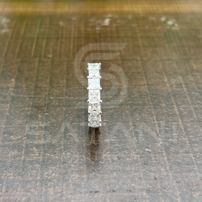 Radiant Cut Moissanite Eternity Band | Full Eternity Ring in White Gold | Bold Statement Wedding Band | Sparkling Anniversary Ring