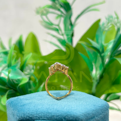 Pear Cut Moissanite Open Statement Ring | Unique Bypass Ring in 14K Gold | Modern Adjustable Cocktail Ring | Bold Bridal Jewelry