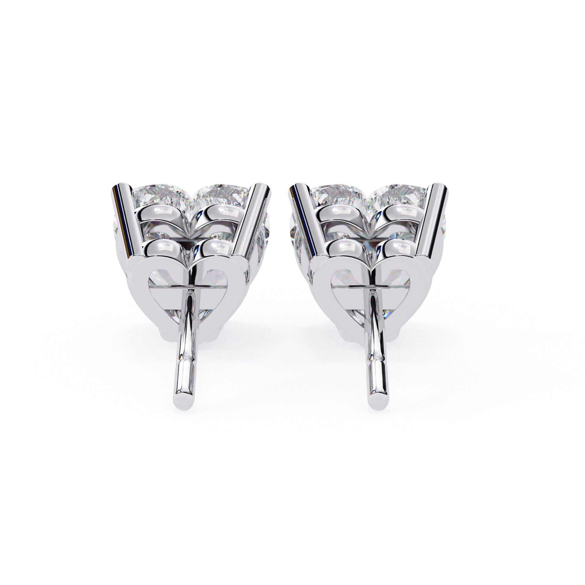 Heart-shaped moissanite earrings in 925 sterling silver, elegant design ideal for women's gifts.