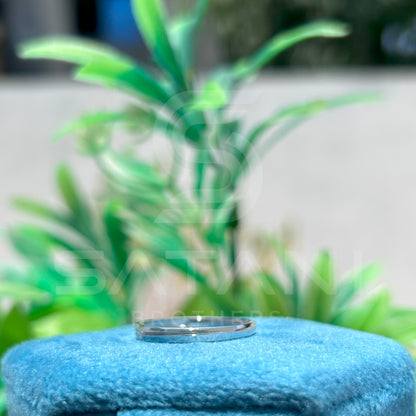 "Minimalist Solitaire Diamond Engagement Ring in White Gold – Dainty Promise Ring"