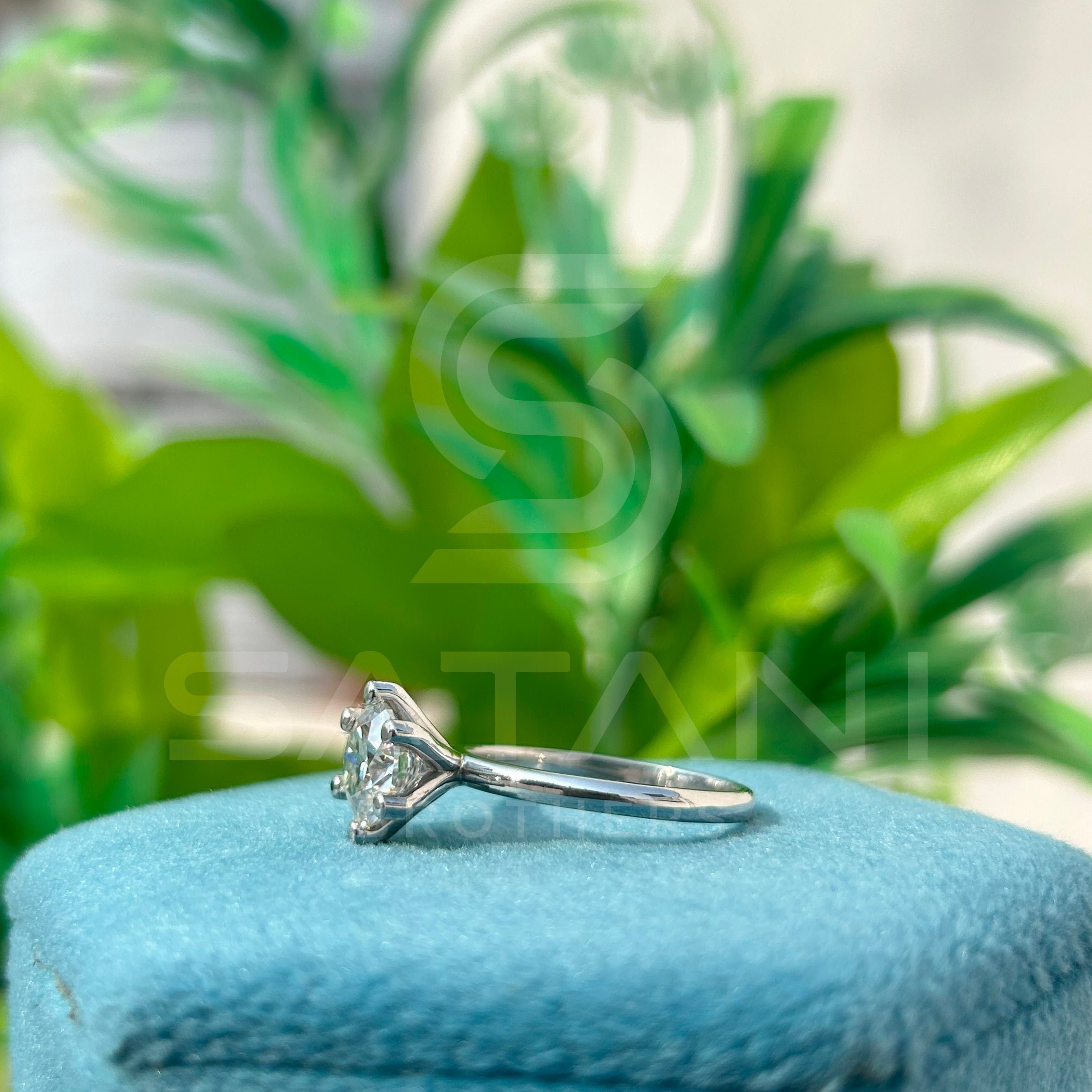 Elegant Solitaire Moissanite Proposal Ring – Handmade in Sterling Silver