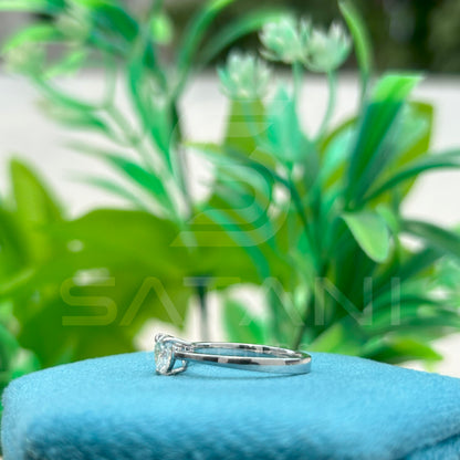 Heart Shape Moissanite Solitaire Ring – Dainty Engagement Ring, Promise Ring, Minimalist Jewelry