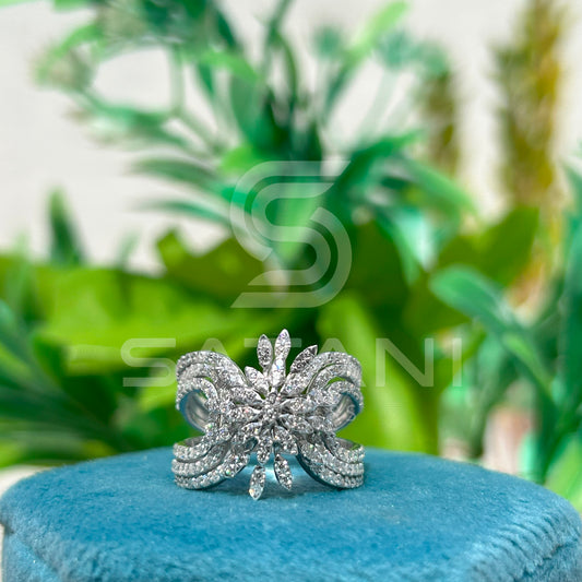 Radiant Blossom Diamond Ring