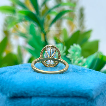 Halo Oval Moissanite Engagement Ring | Vintage Inspired Oval Ring in 10k/14k/18k Gold