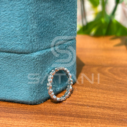 "Moissanite Infinity Eternity Band Ring in Sterling Silver" ✨