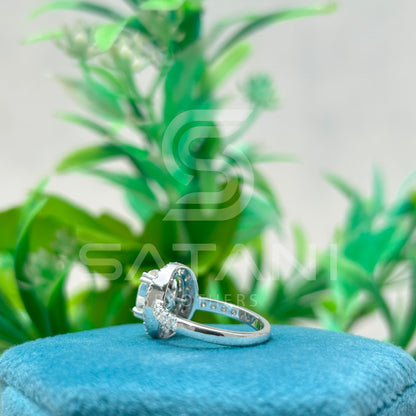Oval Moissanite Engagement Ring 7x5mm – Halo Design with Side Stones, Classic Moissanite Wedding Ring, Dainty Promise Ring