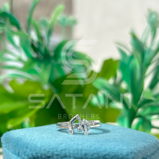 Musical Note Diamond Ring in Sterling Silver – Unique Music Lover Jewelry Gift