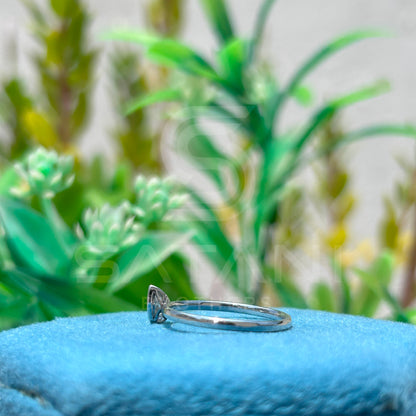Pear Shaped Diamond Solitaire Ring, 10K White Gold Teardrop Engagement Ring, Dainty Minimalist Bridal Jewelry
