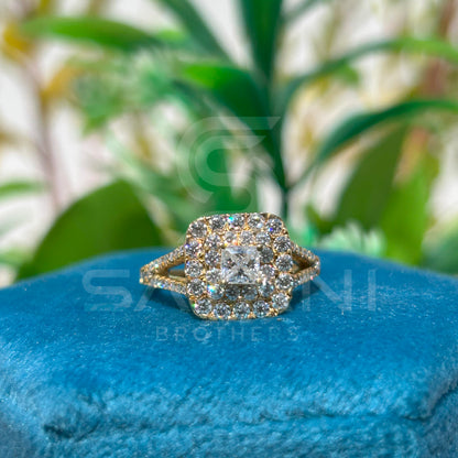 Radiance Halo Princess Cut Diamond Ring