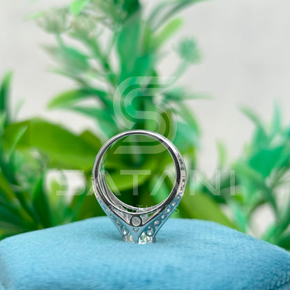 Vintage Filigree Engagement Ring – Round Brilliant Solitaire with Split Shank, Elegant Promise or Wedding Ring