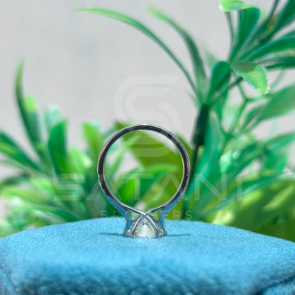 "8mm Round Moissanite Engagement Ring – 1.9 CT Six Prong Pave Band, Classic Moissanite Proposal Ring, D Color VVS Clarity"