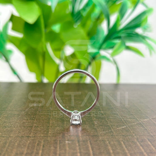 Elegant Pear-Cut Diamond Solitaire Ring in Sleek White Gold
