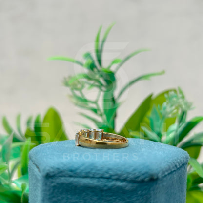 5 Stone Emerald Cut Moissanite Ring | 6x4MM Moissanite Band in 14K Gold | Anniversary or Wedding Ring for Women | Elegant Gold Stackable Ring