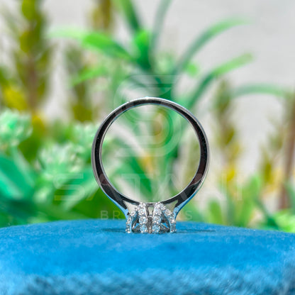 Floral Moissanite Engagement Ring | Round Cut Center with Petal-Inspired Halo | 925 Silver or 10K/14K/18K Gold | Dainty Flower Ring for Her