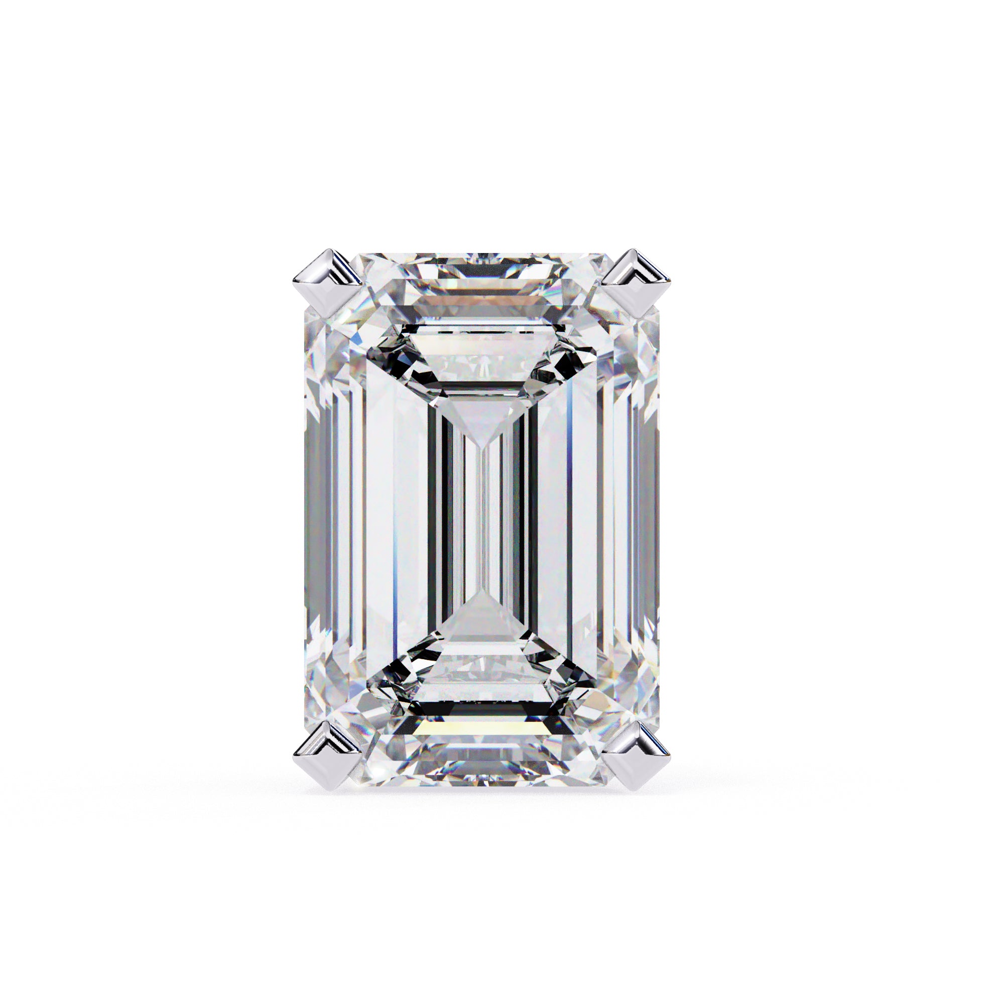 7.5x5 mm Emerald-Cut Moissanite Stud Earrings in 925 Sterling Silver, 2.3 CTW, Classic Basket Setting