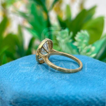 Halo Oval Moissanite Engagement Ring | Vintage Inspired Oval Ring in 10k/14k/18k Gold