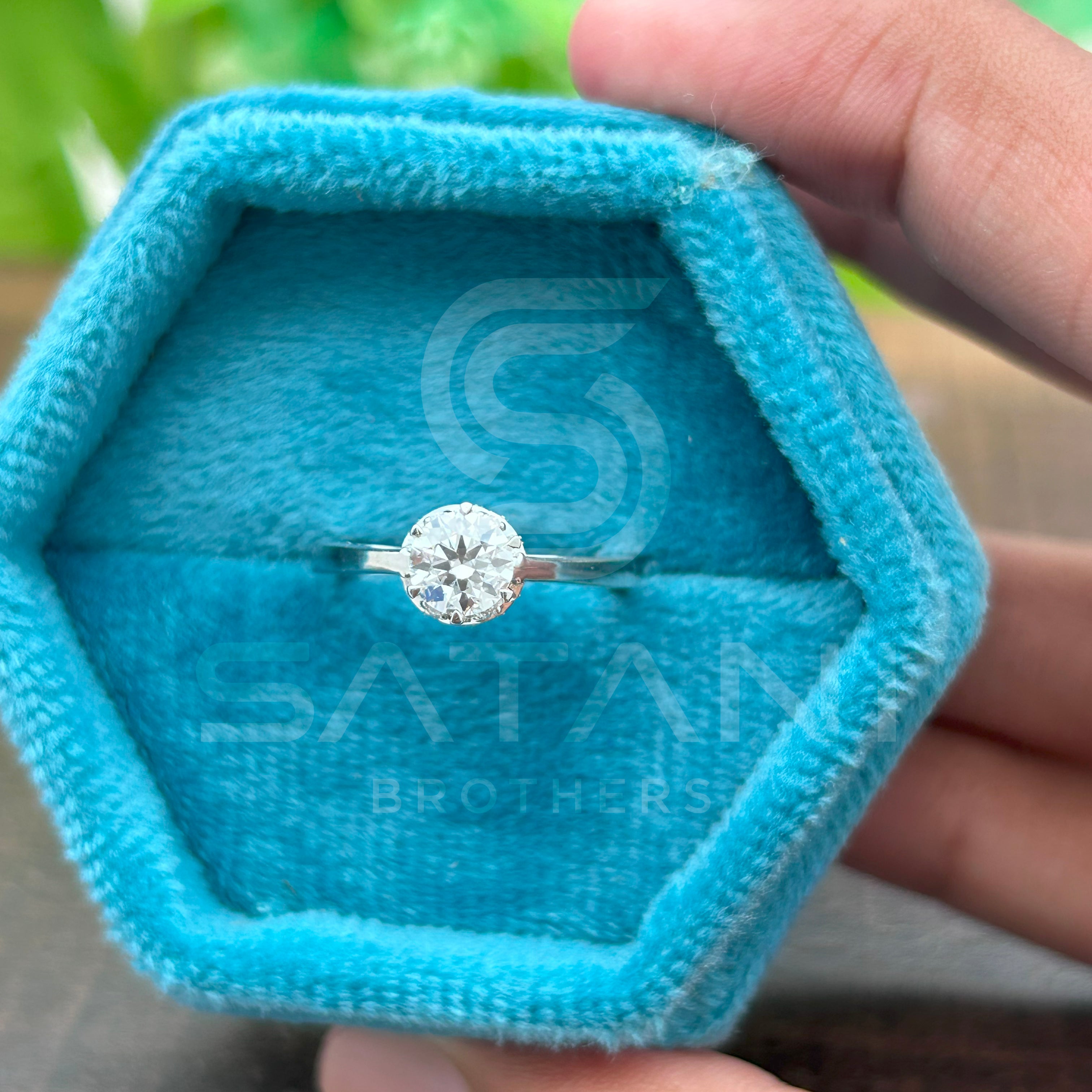 Moissanite Engagement Ring | Solitaire Round Cut | Hidden Halo | Dainty Split Shank | Silver Promise Ring | Bridal Ring for Her