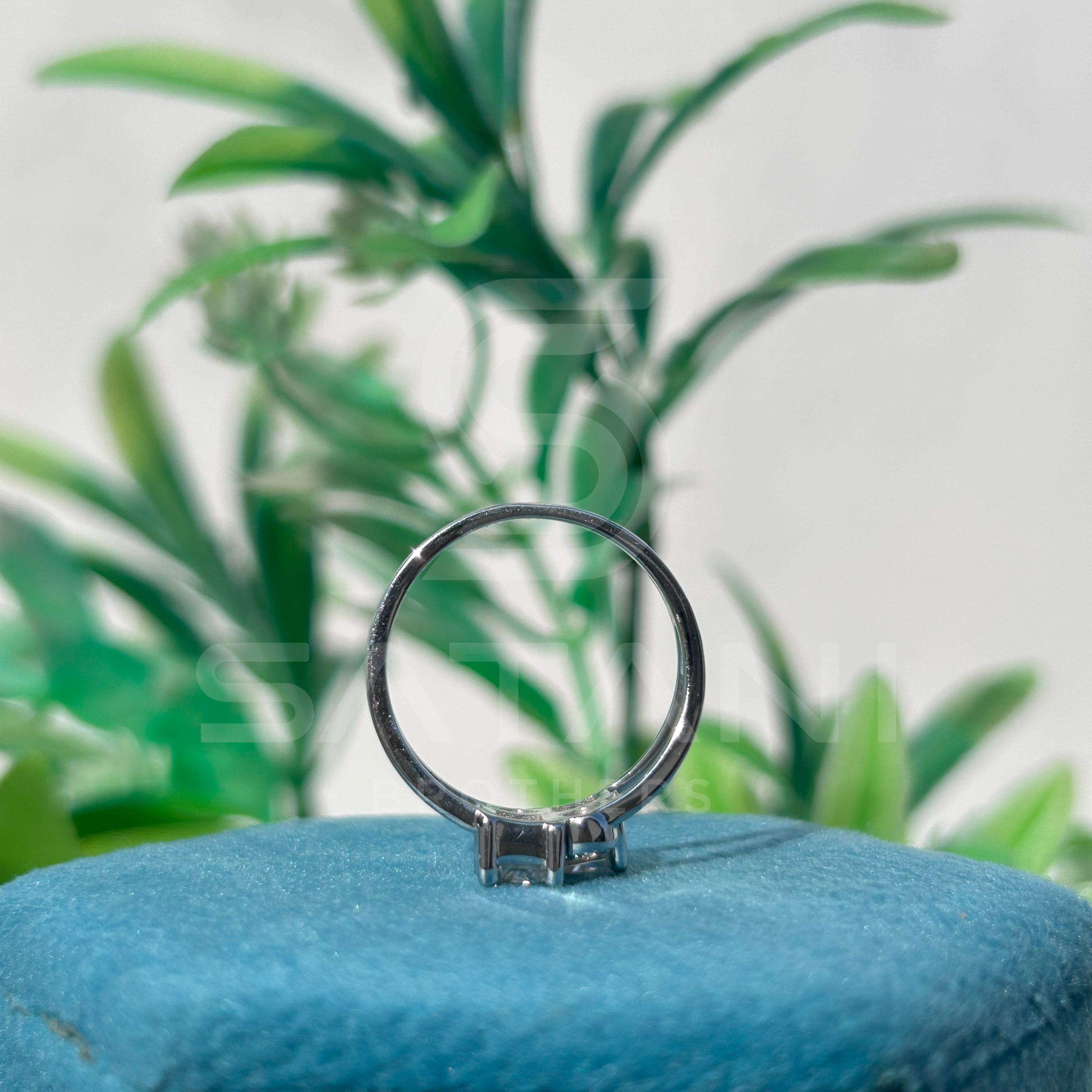 Modern Moissanite Cluster Ring | Princess & Round Cut Moissanite Ring | Unique 4-Stone Statement Ring | Minimalist Engagement Ring | 925 Silver