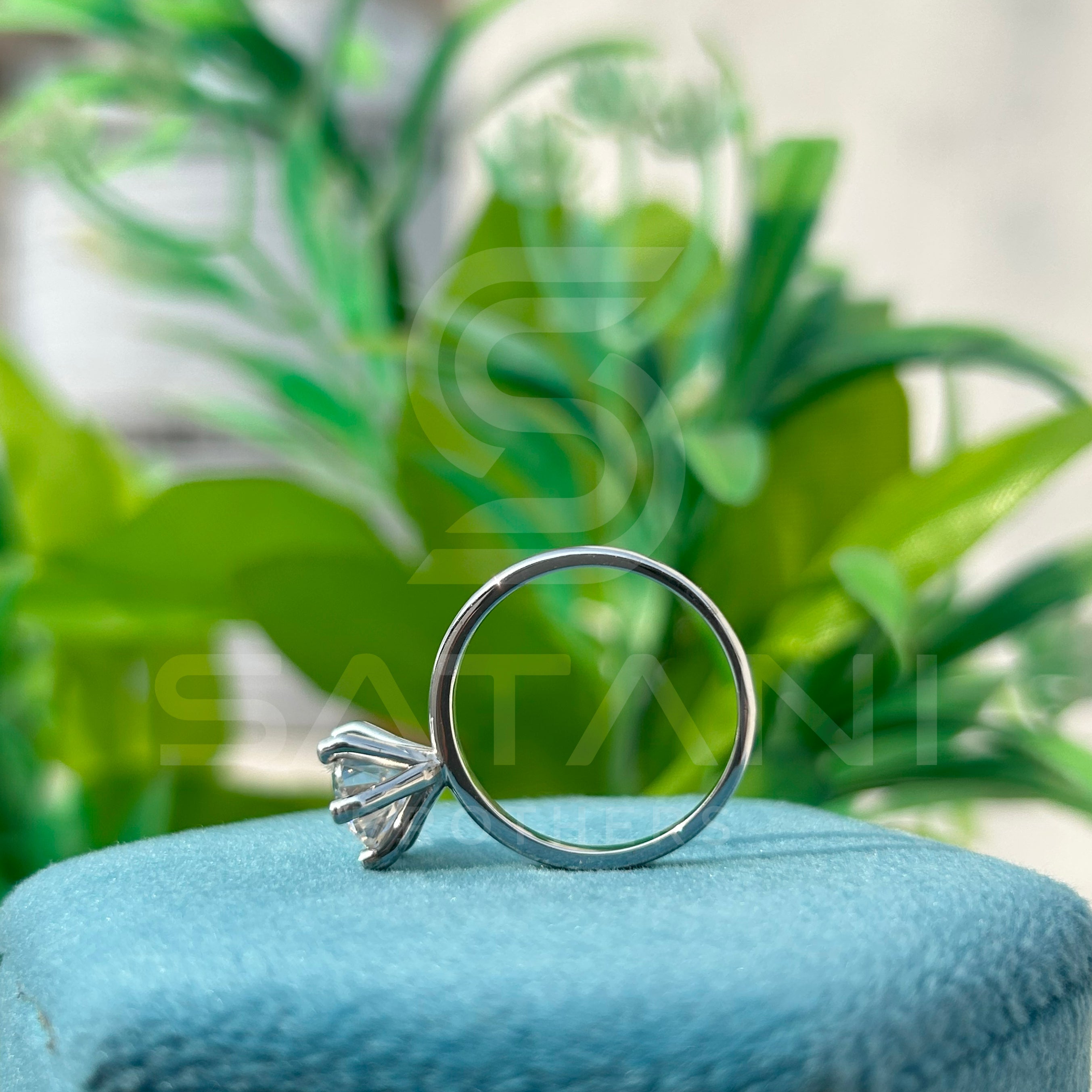 Elegant Solitaire Moissanite Proposal Ring – Handmade in Sterling Silver