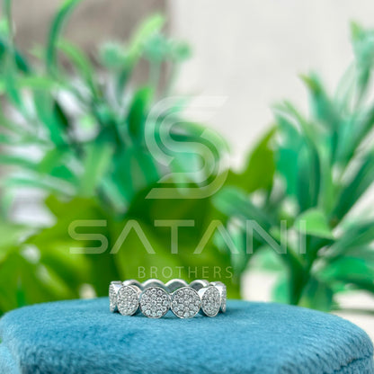 Diamond Eternity Band, Circle Pave Ring, Sterling Silver Anniversary Ring, Stackable Wedding Band for Women
