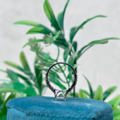 Emerald Cut Moissanite Engagement Ring | Split Shank Pave Band Ring | Three-Stone Bridal Ring | Sterling Silver Proposal Ring