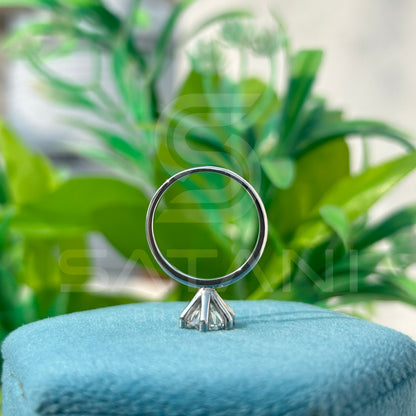Elegant Solitaire Moissanite Proposal Ring – Handmade in Sterling Silver