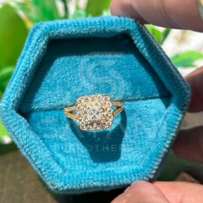 Radiance Halo Princess Cut Diamond Ring