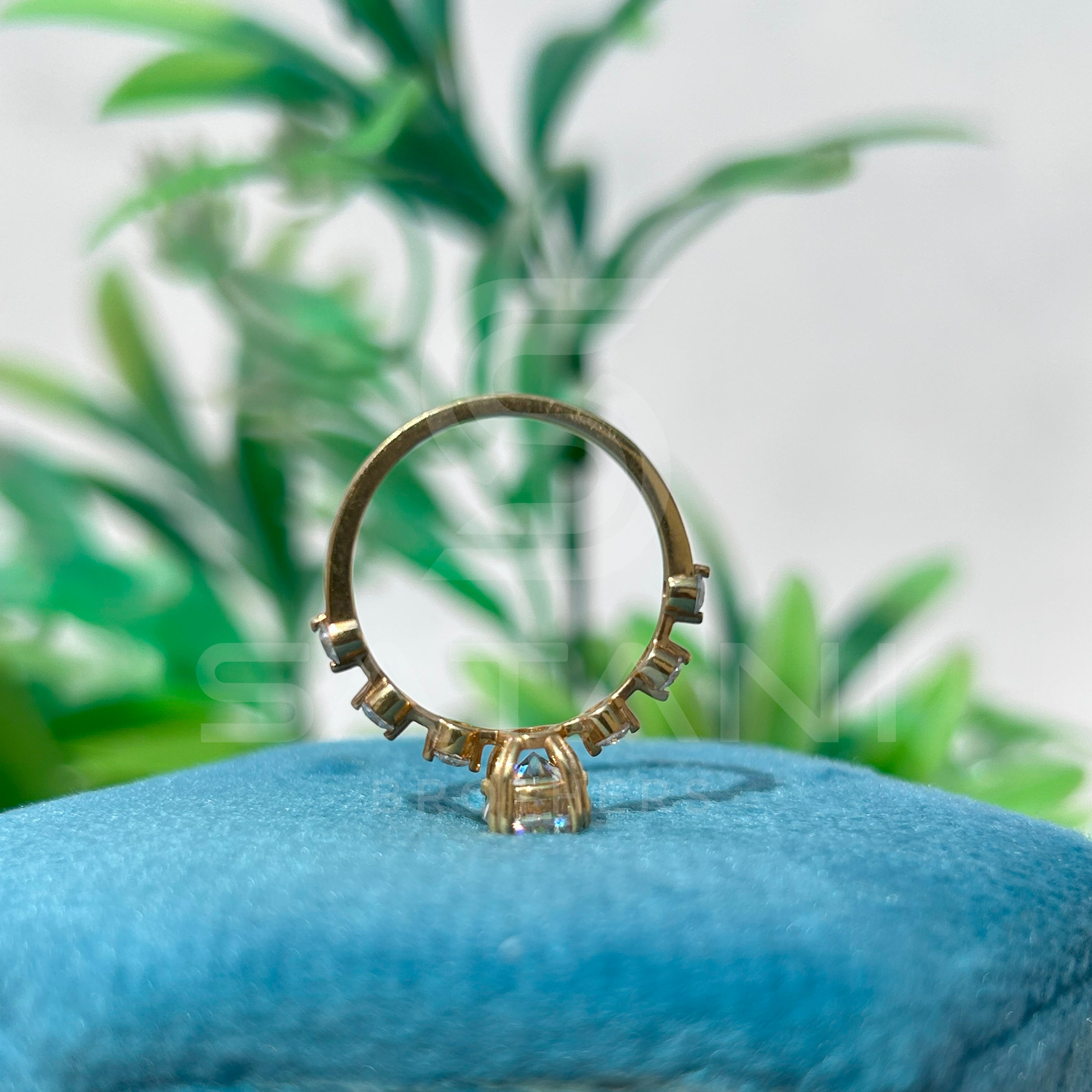 Oval Moissanite Engagement Ring | Dainty Gold Ring with Side Stones | Minimalist Solitaire Bridal Ring | Vintage Inspired Promise Ring