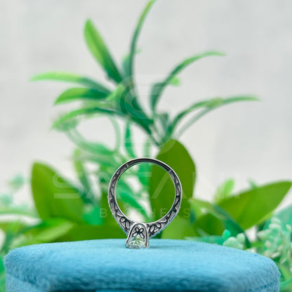 Oval Cut Diamond Engagement Ring, 10K White Gold Solitaire Ring with Side Stones, Classic Bridal Jewelry
