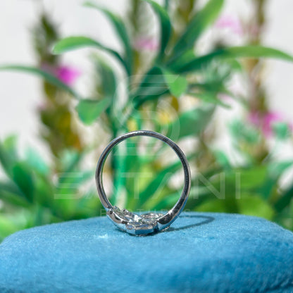 Floral Diamond Cluster Ring | Unique Petal Design in Sterling Silver or Gold | Modern Flower-Inspired Statement Ring