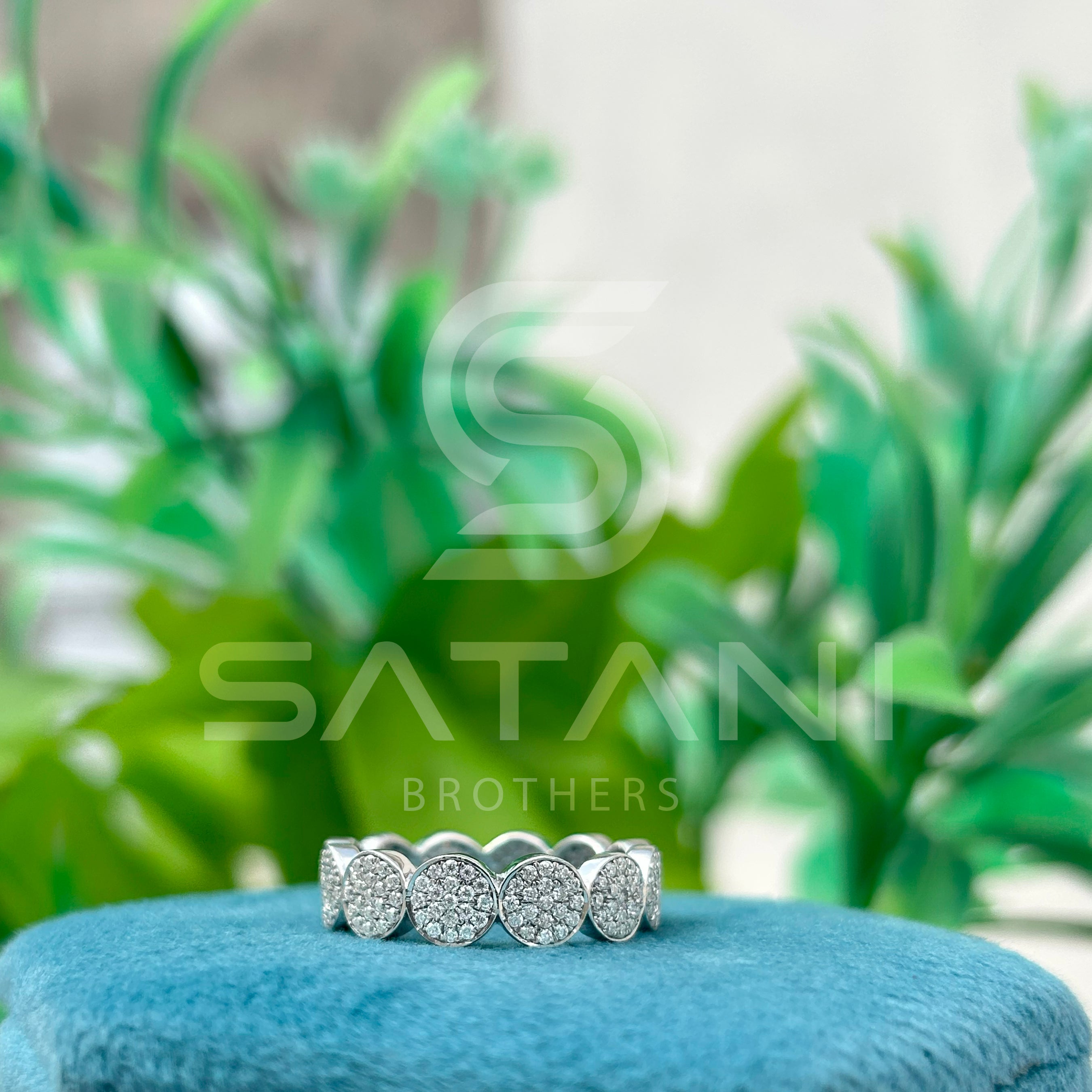 Diamond Eternity Band, Circle Pave Ring, Sterling Silver Anniversary Ring, Stackable Wedding Band for Women