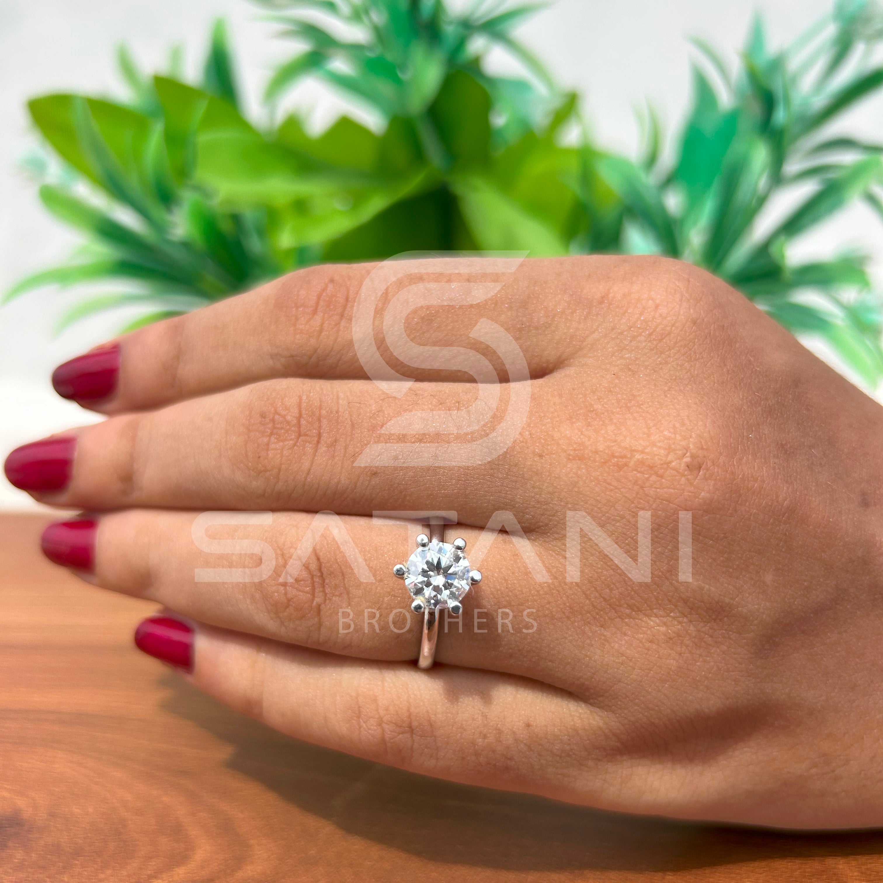 Elegant Solitaire Moissanite Proposal Ring – Handmade in Sterling Silver