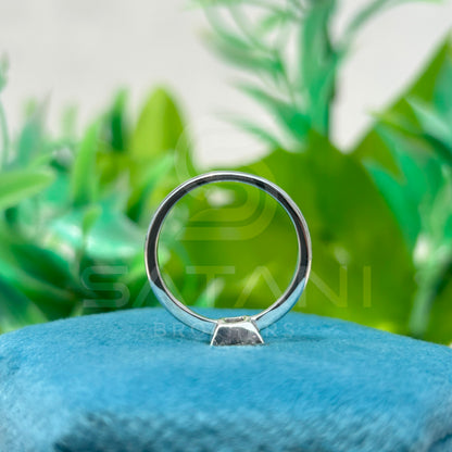 Princess Cut Diamond Halo Ring, 10K White Gold Engagement Ring, Square Solitaire Bridal Jewelry