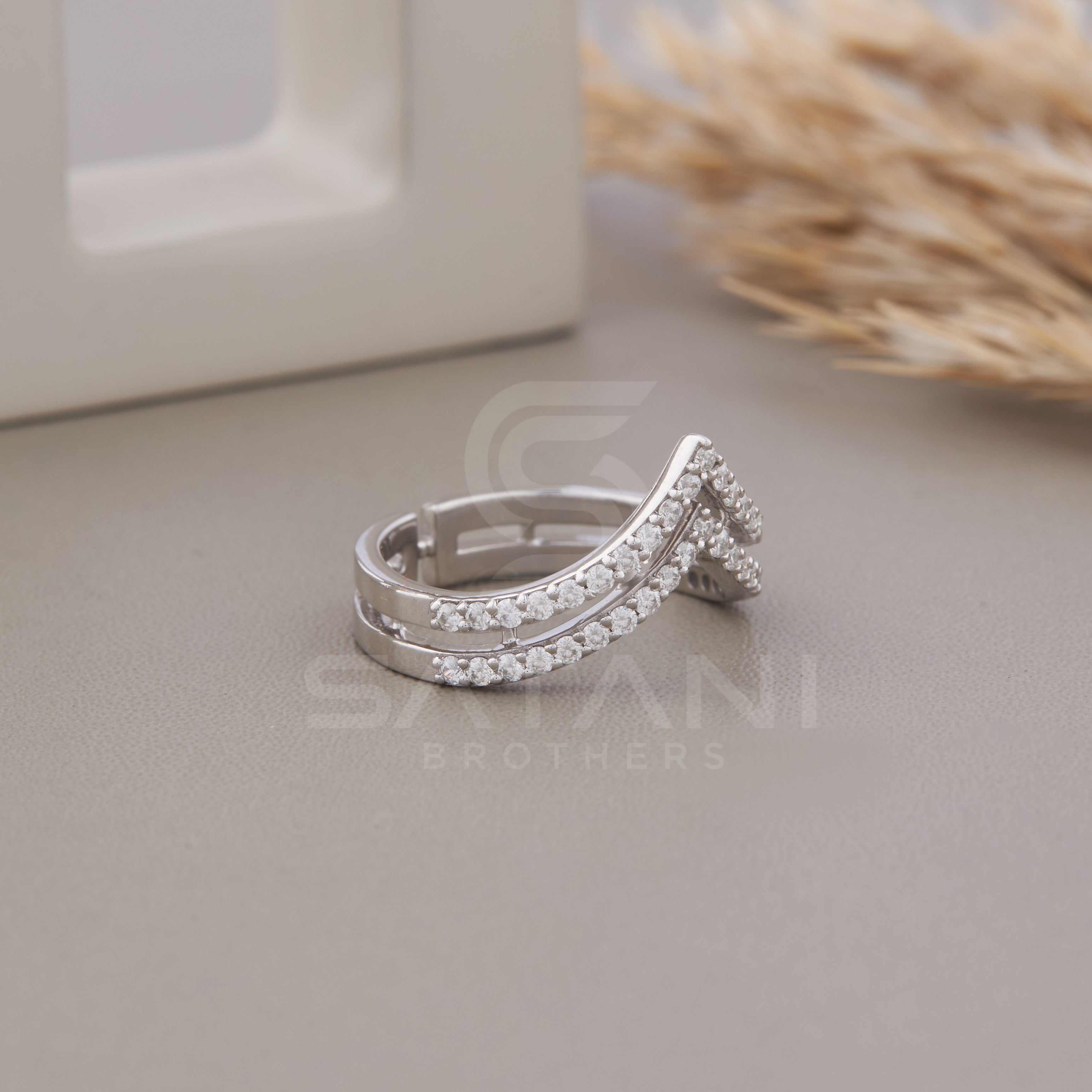 10K Solid Gold Double v shape Ring, 925 Sterling Silver Double V Ring, Chevron Ring, Thumb Ring,  Solid Gold Royal Curve Ring
